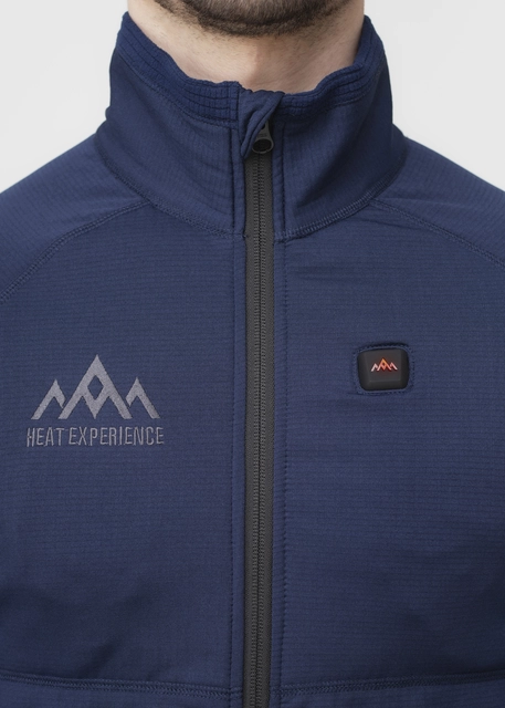 HeatX Heated Grid Fleece Mens S Blue 