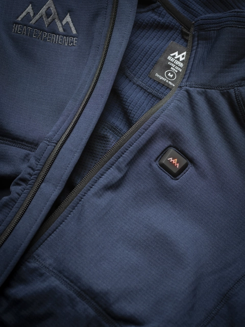 HeatX Heated Grid Fleece Mens S Blue 