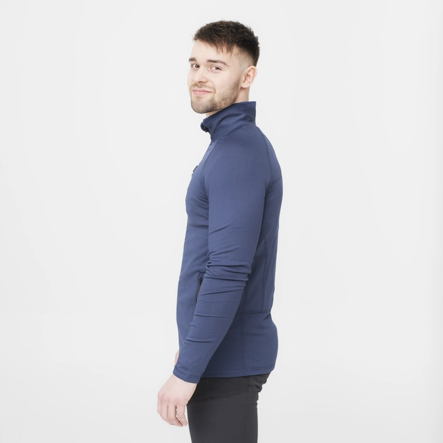 HeatX Heated Grid Fleece Mens S Blue 